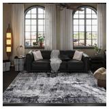 $58 Rugcomf 6x9 Washable Soft Area Rug, Abstract Non-Slip Faux Wool
