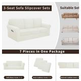$60 Easy-Going 7-Piece Stretch Couch Cover, Washable, Elastic Bottom