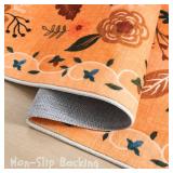 $100 Rugcomf 8x10 Area Rug Washable Non-Slip Floral Vintage Low Pile