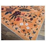 $100 Rugcomf 8x10 Area Rug Washable Non-Slip Floral Vintage Low Pile