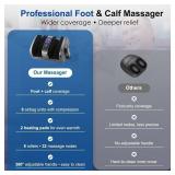 $80 Shiatsu Foot Massager with Heat and Calf Rollers for Relief, Grey