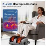 $80 Shiatsu Foot Massager with Heat and Calf Rollers for Relief, Grey