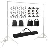 $240 13x13ft Stainless Steel Photo Backdrop Stand Kit - Adjustable