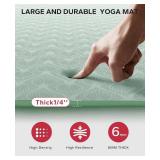 $60 HAPBEAR Extra Large Yoga Mat 72x48/78x54, 1/4-1/3" Thick, Non-Slip