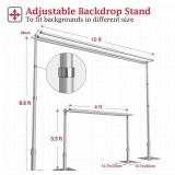 $290 EMART Backdrop Stand 8.9x10 Ft Heavy Duty 3-Crossbar Kit