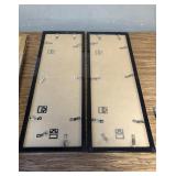 8x24 Picture Frame Set (2) with 6x22 Mat, Black, Plexiglass