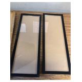 8x24 Picture Frame Set (2) with 6x22 Mat, Black, Plexiglass