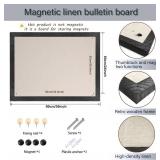 $49 Large Magnetic Bulletin Board 36x24, Black Framed Cork Board Linen