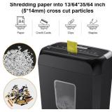 Bonsaii Paper Shredder for Home Use, 3.4 Gal, 6-Sheet Crosscut