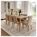 $90 Beige Taupe Area Rug 6x9, Washable Non-Slip Low-Pile Rug