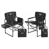 $140 SUNNYFEEL Oversized Directors Chair 2-Pack, Folding Chairs