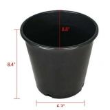 Garden Plastic Planter Pots - 12 Pcs, 2-Gallon Black Drainage