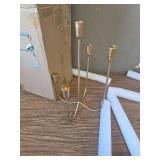 $56 5-Candle Cast Iron Candelabra Candlestick Holders 15-Inch Brass