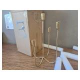 $56 5-Candle Cast Iron Candelabra Candlestick Holders 15-Inch Brass