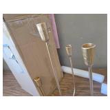 $56 5-Candle Cast Iron Candelabra Candlestick Holders 15-Inch Brass