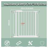 $50 TSAYAWA Baby Safety Gate 29.6-33.8Inch Auto-Close White
