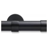 $48 MODE Cambria DOUBLE Curtain Rod 4 ft 1-1/8 Dia, Satin Black