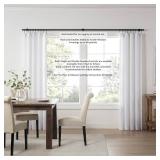 $48 MODE Cambria DOUBLE Curtain Rod 4 ft 1-1/8 Dia, Satin Black