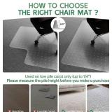 Office Chair Mat for Carpet - Clear Thick Desk Mat with Studs