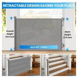Retractable Baby & Mesh Dog Gate, 33.5" x 45", Gray