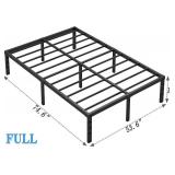 $60 Metal Full-Size Bed Frame with Storage No Box Spring, 18 in, Black