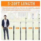 $50 28ft Telescopic Pole, 5-20ft Adjustable Aluminum with Twist-On Tip