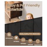 Retractable Baby Gate, 55" Wide Mesh, 34" Tall, Black