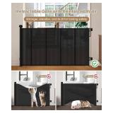 Retractable Baby Gate, 55" Wide Mesh, 34" Tall, Black