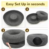 Cat Cave Bed & Tunnel for Multi-Cat Use, Peekaboo Up to 45 lbs