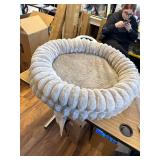 $58 BALANCE Donut Dog Bed, 36-Inch Round, Washable, Anti-Slip, Oatmeal