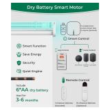 $69 Allesin Motorized Roller Blinds with Remote, Blackout, White 30x72