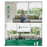 $69 Allesin Motorized Roller Blinds with Remote, Blackout, White 30x72