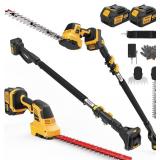 $200 4-in-1 Pole Hedge Trimmer Cordless, 2x3.0Ah Batteries, 180