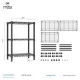 $56 750 lbs 3-Tier Metal Shelf, Heavy-Duty Wire Rack, Black