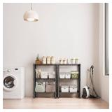 $56 750 lbs 3-Tier Metal Shelf, Heavy-Duty Wire Rack, Black