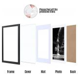 HEART ART 20x28 Picture Frame with Mat, Black, Wall Mount