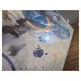 $60 ZHAOSHOP Abstract Canvas Wall-Art Blue Ready to Hang 24x48