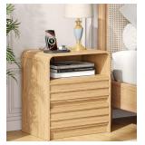 $70 Fluted Nightstand, Charging Station, 19.7
