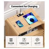 $70 Fluted Nightstand, Charging Station, 19.7