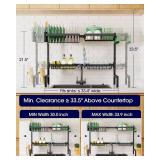 Kitsure Over-Sink Dish Drying Rack, 30.0 33.9 x 21.5 in, Black