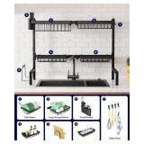 Kitsure Over-Sink Dish Drying Rack, 30.0 33.9 x 21.5 in, Black