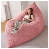 $139 HABUTWAY 4-in-1 Bean Bag Chair with Memory Foam, Faux Fur (Pink)