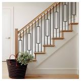 $63 10 Pack Stair Balusters, Wrought Iron Black (5 Sq 5 Str)