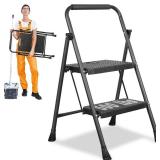 $50 2-Step Ladder, Portable Steel Stool, Anti-Slip Pedal, 500lb