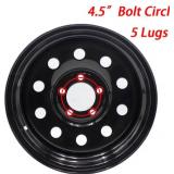 $69 Black 15x6 Trailer Rim Wheel, 5-Lug, 4.5/5x4.5 Bolt Circle, Steel