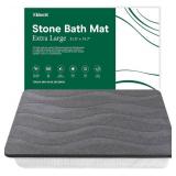 $60 Large Stone Bath Mat 31.5x19.7, Quick-Dry Diatomite, Non-Slip