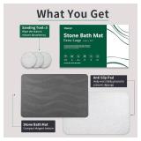 $60 Large Stone Bath Mat 31.5x19.7, Quick-Dry Diatomite, Non-Slip