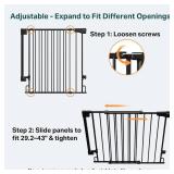 $85 Cumbor 34" Extra Tall Baby Gate for Stairs, Expandable 29.2-43"