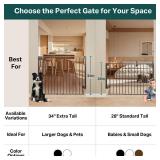 $85 Cumbor 34" Extra Tall Baby Gate for Stairs, Expandable 29.2-43"