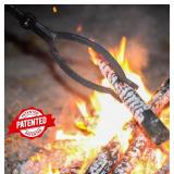 40in Heavy Duty Fire Tongs - Firewood Grabber, Scissor Serrated